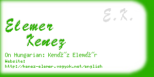 elemer kenez business card